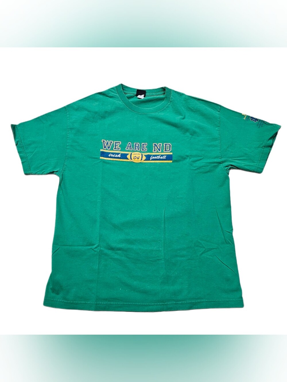 Notre Dame Fighting Irish Football 2004 Green T-Shirt Men XL Joe Montana Vtg Tee